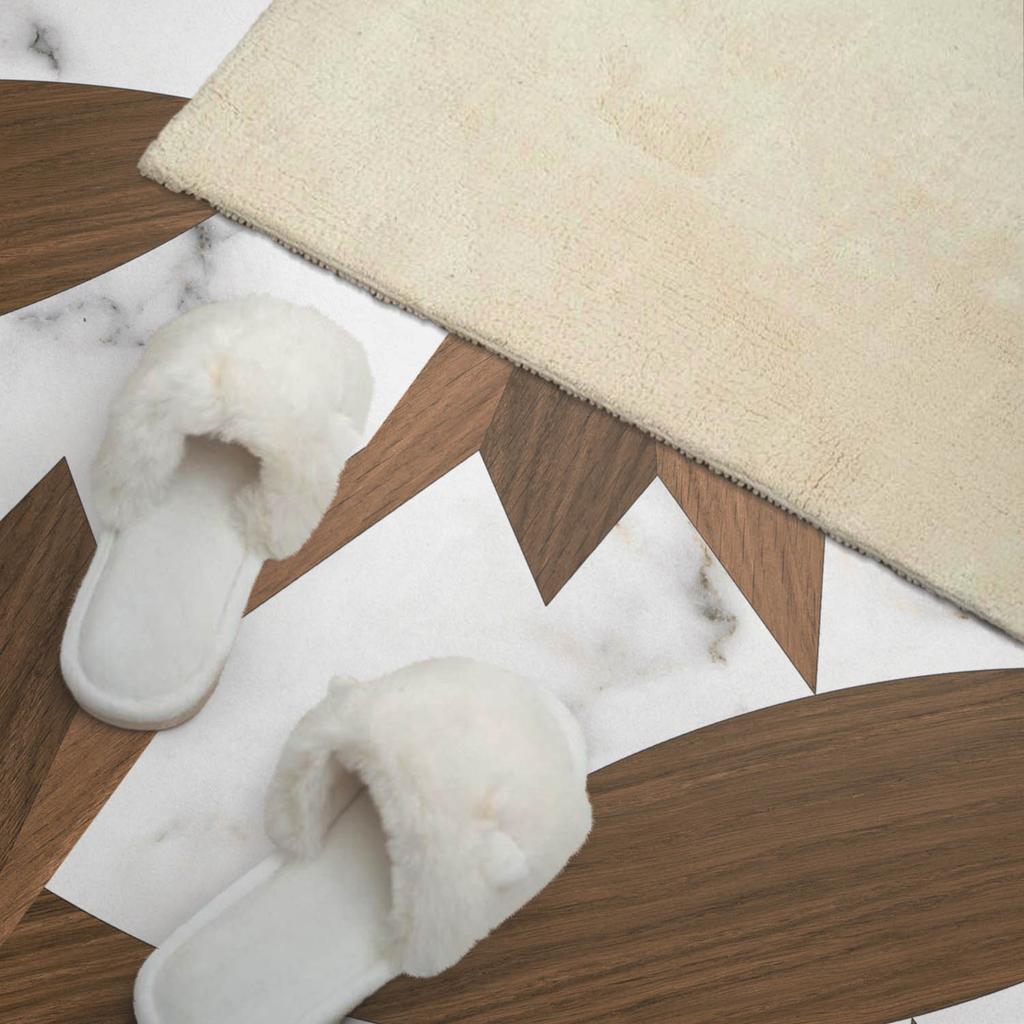 Dekoracyjny Panel Winylowy Na Ścianę Z Nadrukiem 120X60 Cm Wzór Geometryczny Z Drewnem