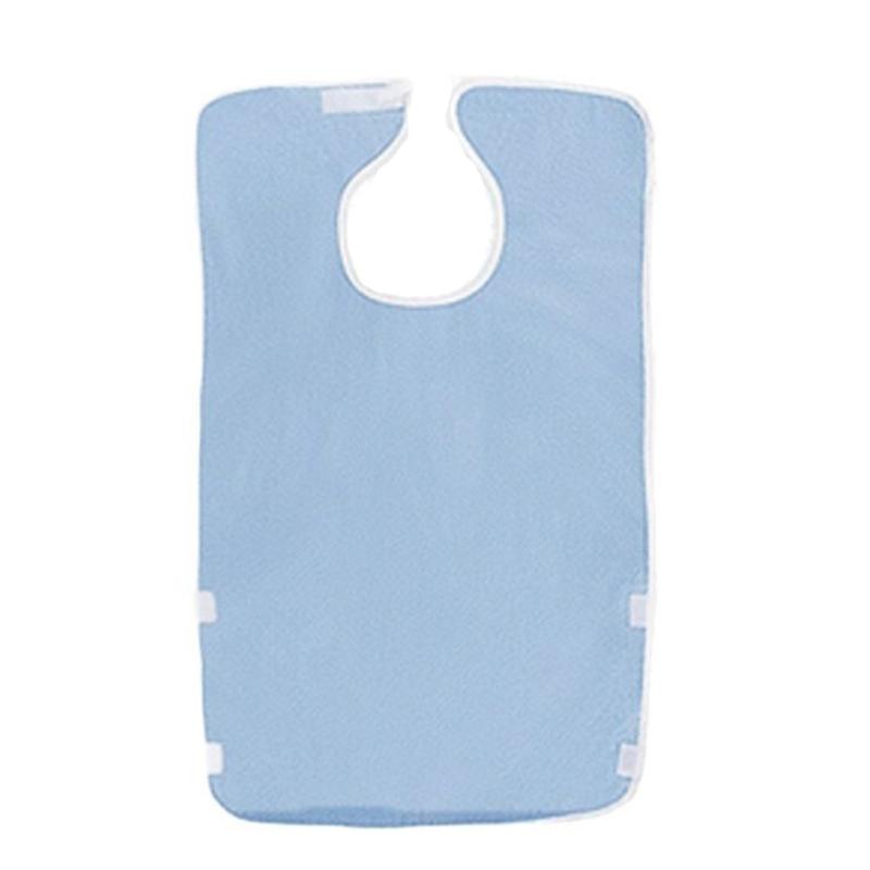 Reusable Washable Adult Apron With Crumb Catcher Eating Clothing Protectors for Elderly Large Size 1 небесно-голубой