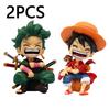13.5 CM Peripheral Series  Luffy Solon Sanji Qversion Sitting Posture Childrens Model Figurine Toy Gift Collectibles