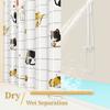 1pc Cute Naughty Cat Kids Shower Curtain Funny Cartoon Waterproof PEVA Bathroom Decor