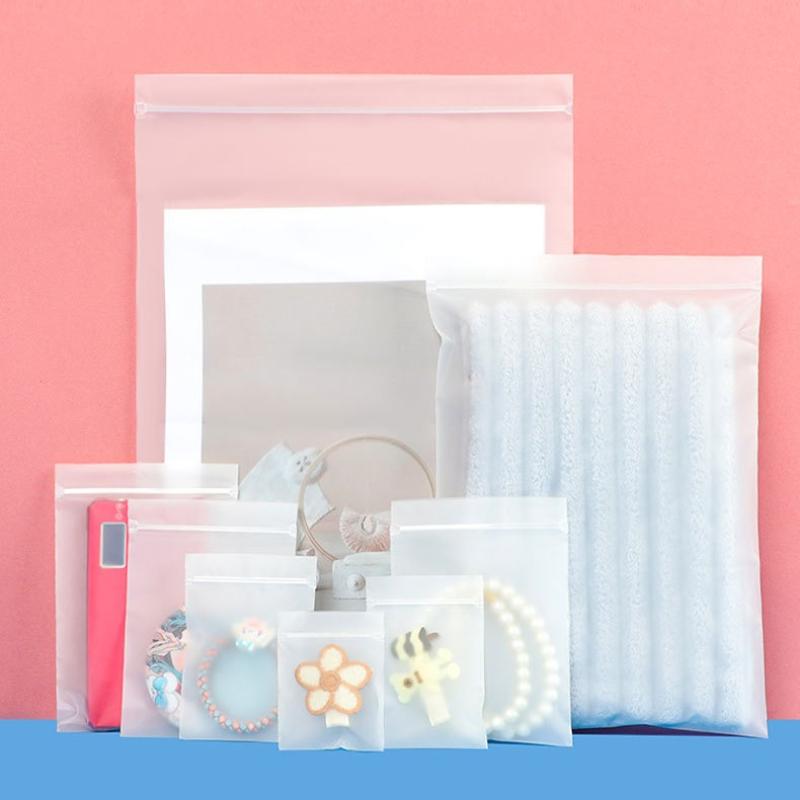 50pcs CPE Frosted Self Sealing Bag Thick Dustproof Moisture-proof Sealed Pouch Suitable for Cotton Swab Packaging Bags for Clothing and Accessories