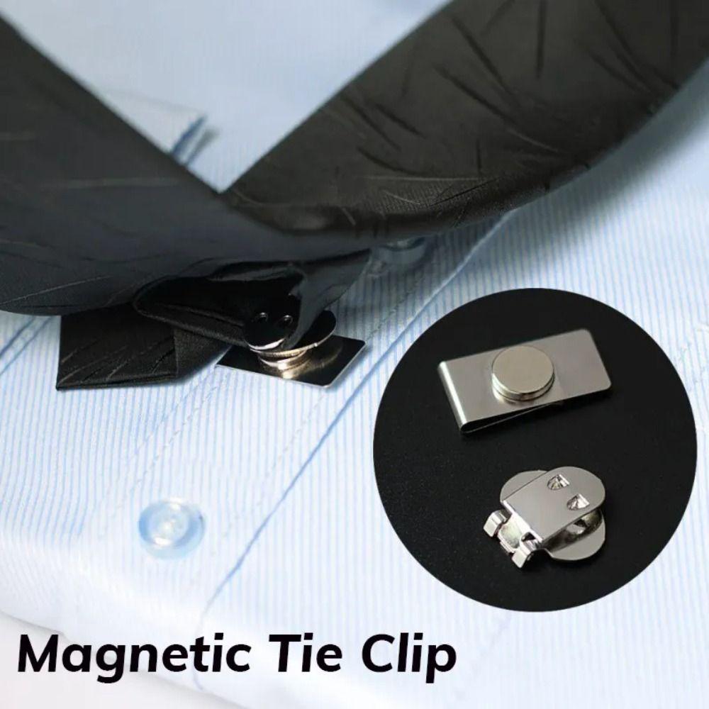 Magnetic Tie Stay Clips Anti-wrinkle Automatic Fixing Buckle Unisex Tie Holder Clips Men