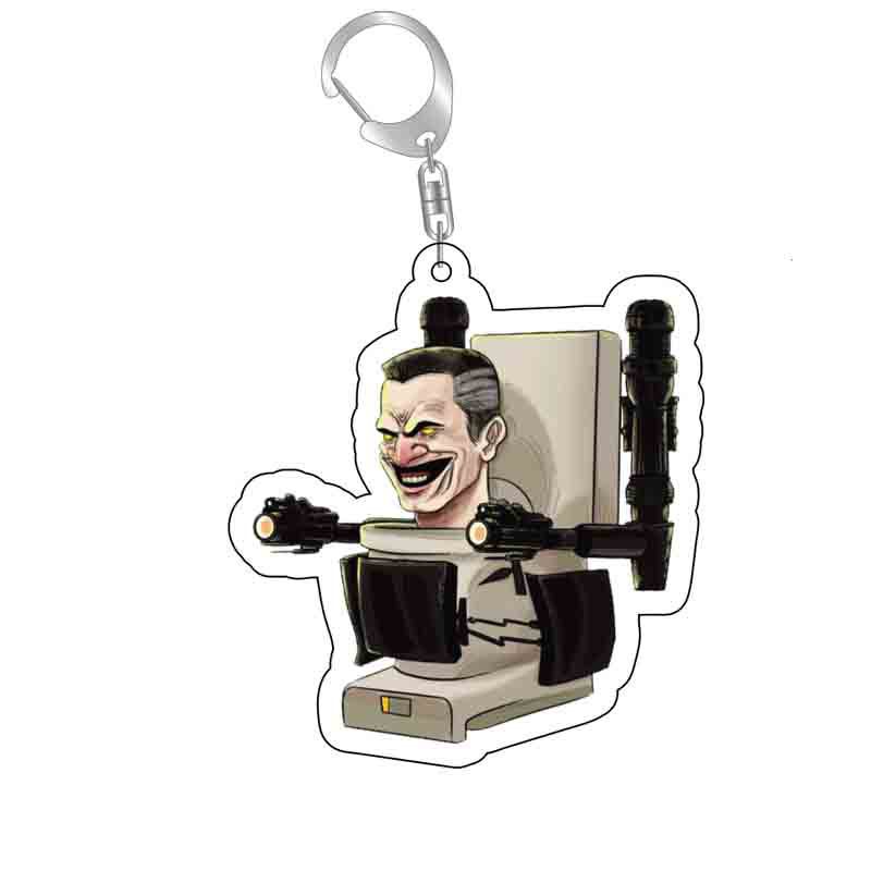 Skibidi Toilet Cameraman Speakerman Acrylic Products Keychain Funny Jewelry Friends Fans Gift Bag Charms Souvenir Accessorie