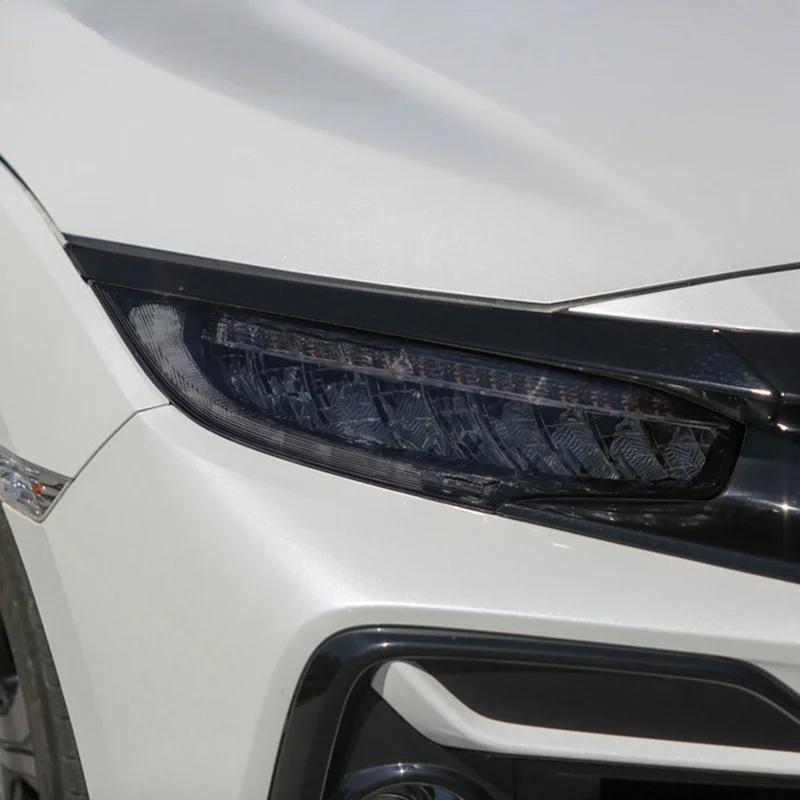 Car Headlight Protective Film Front Light Transparent Smoked Black TPU Sticker For Honda Civic 10th Gen 2016- Accessories