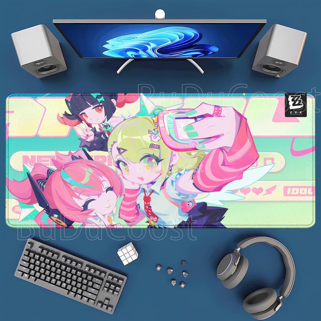 ZZZ Zenless Zone Zero Nangong Yu Aria Sunna Mouse Pad Cute Anime Girl Angels of Delusion PC overlock Mousepad Large Size DeskMat