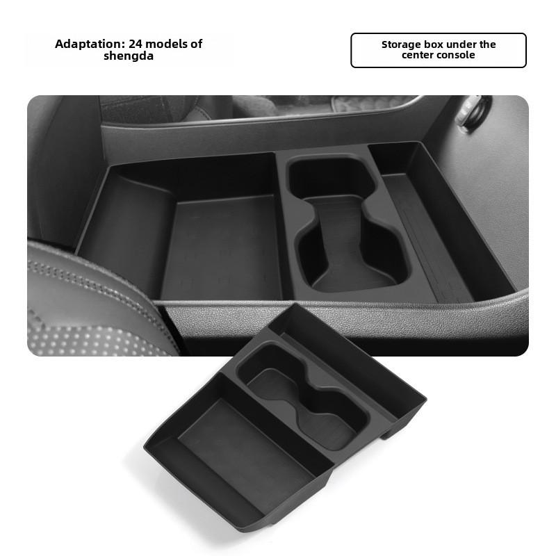 Custom Fit 2024 2025 Hyundai Santa Fe Cup Holder Storage Box Anti Slip Pad Car Interior Organizer Black Auto Accessories Tidying