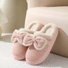 Autumn and Winter Step On Non-slip Cotton Indoor Bow Shit Outer Wear Home Cotton Couple Slippers Women's Plush Non-slip Warm
