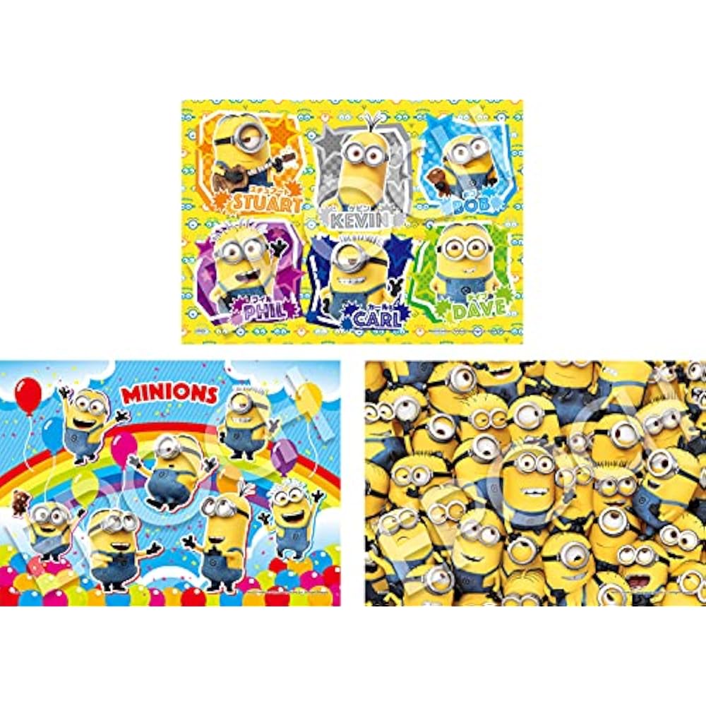 Epoch 42/56/63 Piece Kids Puzzle Minions (18.2 x 25.7 cm) 62-009 3 Puzzles with Sample Sheets, Gu...