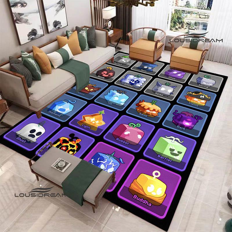 3D game B-blox fruits printed carpet Non-slip carpet outdoor carpets area rug Home bedroom decor rug for bedroom birthday gift