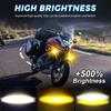 Shock-proof Motorcycle LED Spotlights Dual Color Lights Three-eye Lens  Driving Light