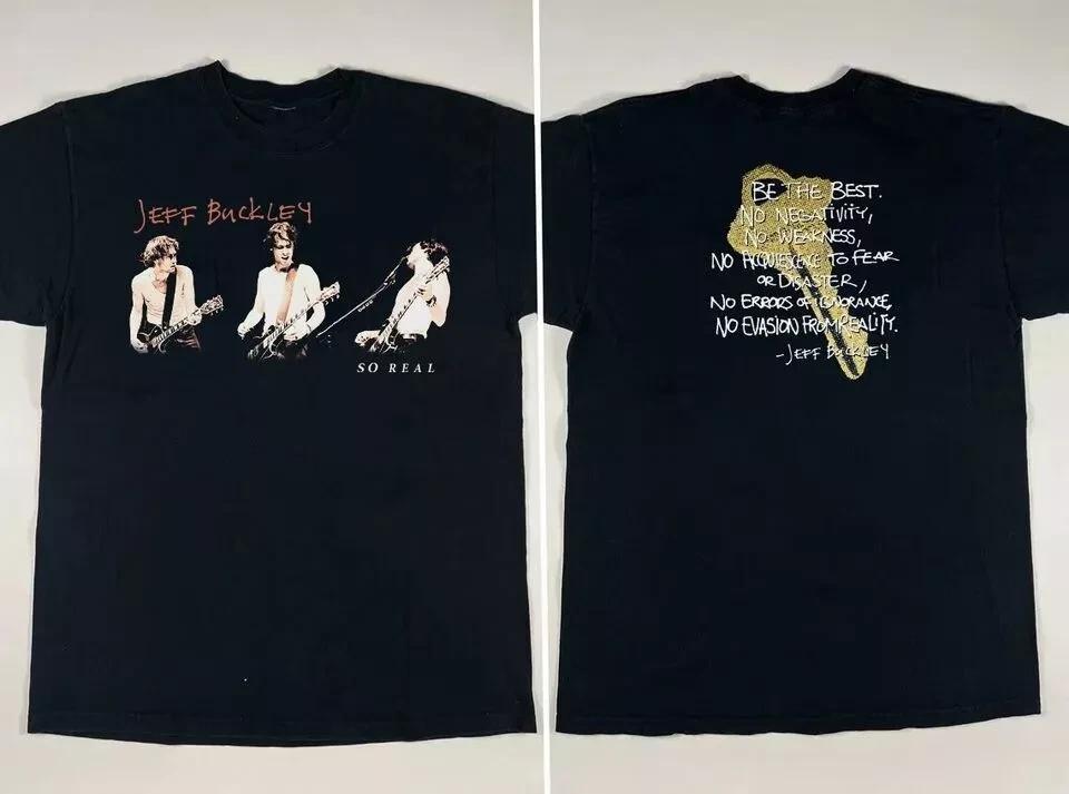 Both Sided Reprinted - 1994 Jeff Buckley So Real Unisex Black T-shirt S
