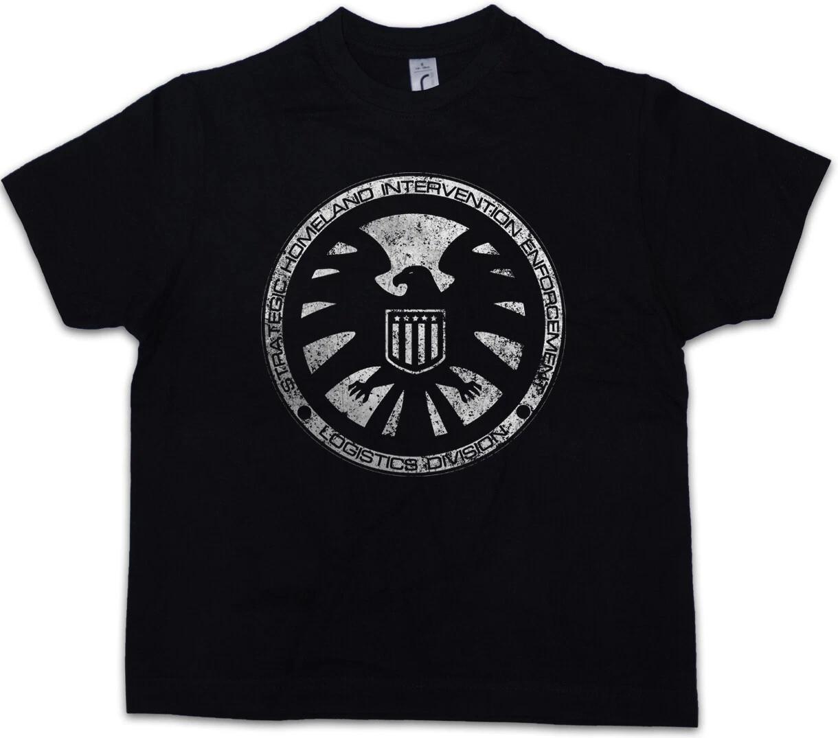 S.H.I.E.L.D. LOGO II Kids Boys T-Shirt Nick Marvel SHIELD Fury Hydra Sign- 140
