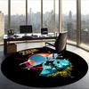 Zelda (1) Round Office Rug Decorative Floor Rug for Office Bedroom Living Room and Home Space