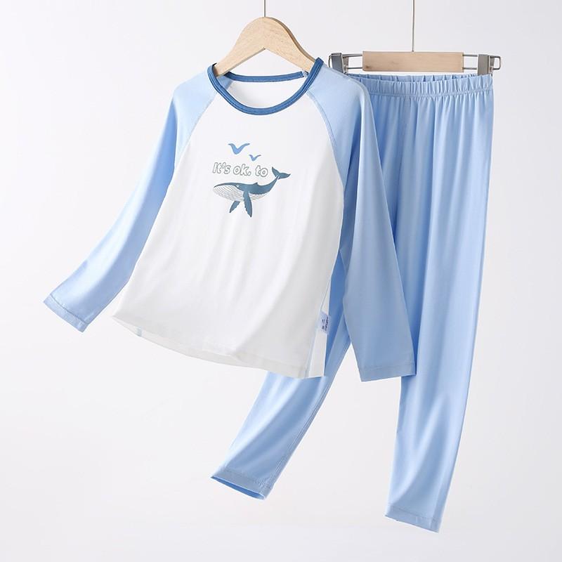 Kids Thermal Underwear Set A Class Cotton Blend Long Sleeve Homewear Boys Girls Winter