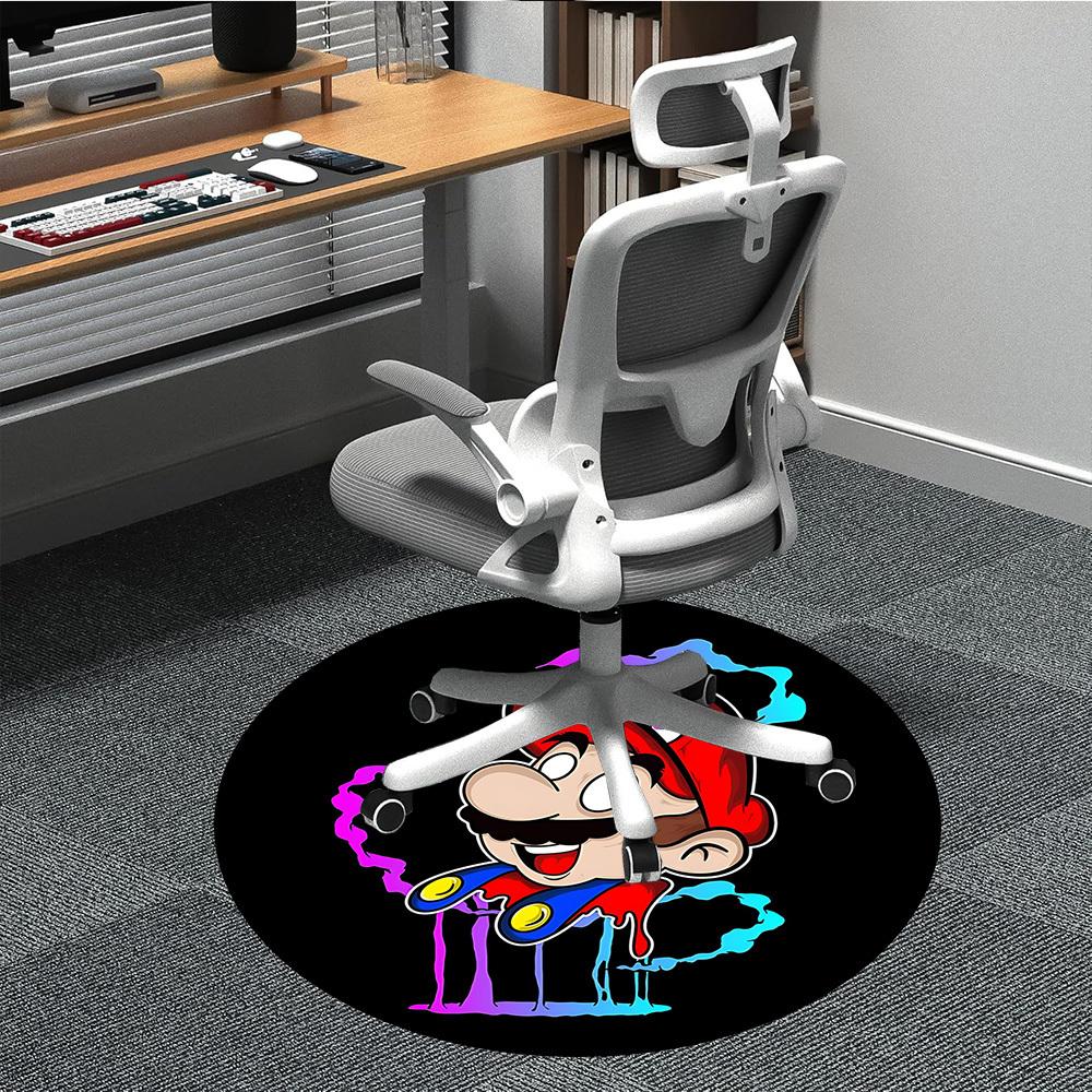 

1pc Mario Melting Office Round Area Rug, Under Office Chairs Bedroom Living Room Home Decor a1022258 80cm by 80cm