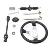300mm Go Kart Steering Wheel 3 Spoke with 320mm Adjustable Shaft Rack and Pinion Small Gear Pull Rod Rack for 110ml