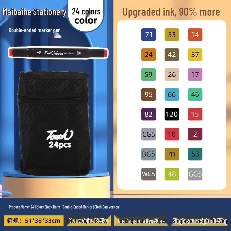 Doppelspitz-Marker-Set: 168 Farben + 80 Farben Kinder-Zeichenstifte + 24 Farben Ölbasierte Marker