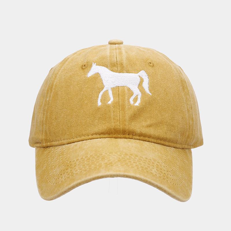 New Horse Embroidered Baseball Cap Women's Tide Casual Versatile Cap Men's Outdoor Sports Sun Hat