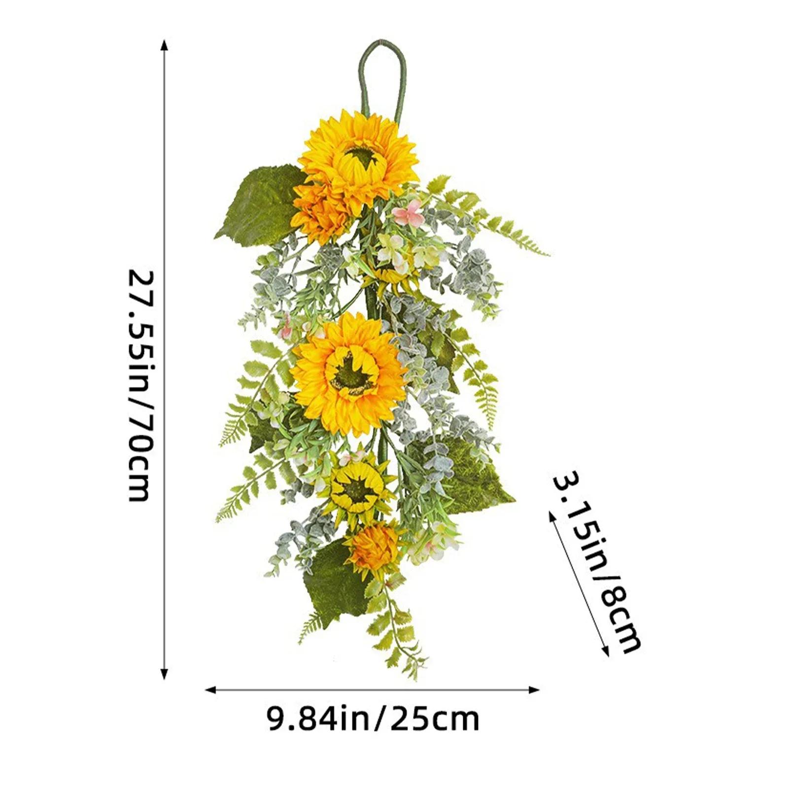Высококачественный Перевернутый Подвесной Цветочный Весенне-Летний Венок Украшения для Подвешивания на Входную Дверь Домашний Декор Гирлянда Растение жёлтый