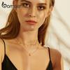 BAMOER Short Choker Necklace 925 Sterling Silver Triangle Chain Necklaces Anti-allergy Jewelry