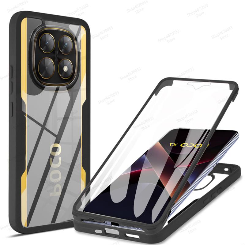 

Противоударный чехол для телефона с полной защитой на 360° для POCO F7 Ultra X7 M6 X6 F6 Pro C65 силиконовый чехол для POCO X5 X4 X3 F5 Pro For POCO M6 Pro 4G чёрный