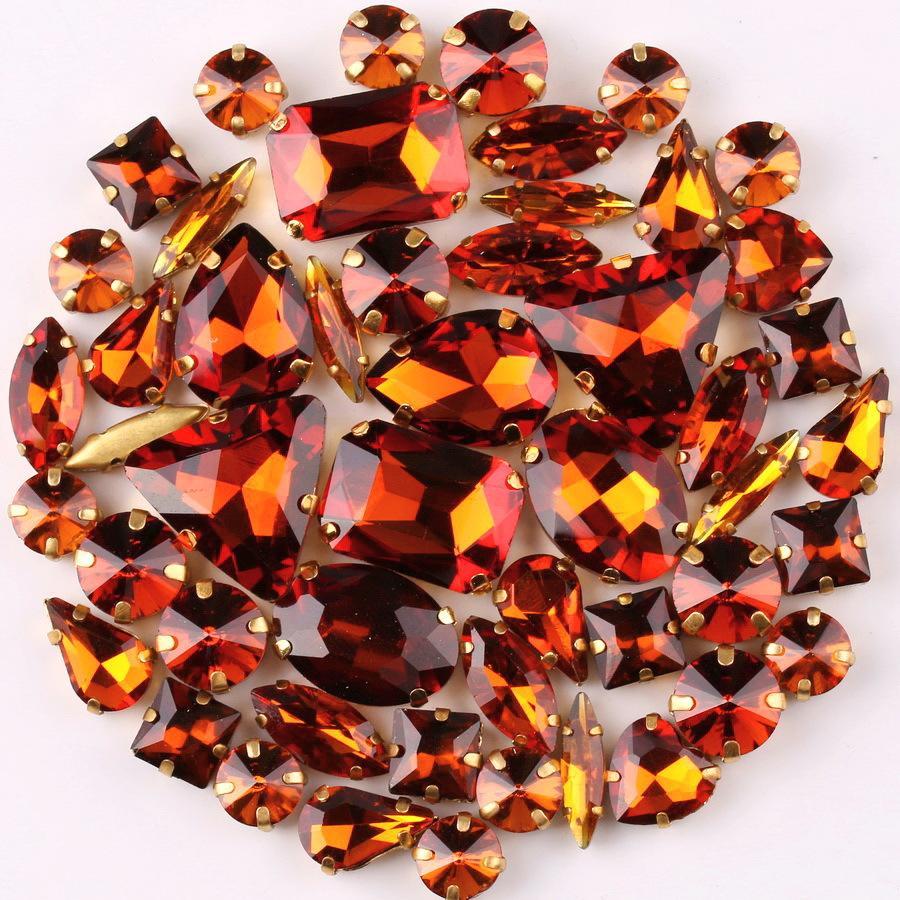 50 Perle di Cristallo a Griffa Singola da Cucire a Mano Trapanino Accessori Fai da Te per Abbigliamento Accessori Matrimonio Trapanino a Griffa da Cucire a Mano con Fori Perline Strass da Cucire