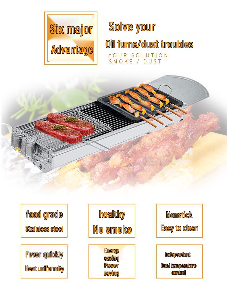 Large Portable Stainless Steel Charcoal BBQ Grill for Outdoor Picnics and Home Use