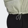 adidas Solid Color Casual Zip Cotton Jacket Women Jackets Linen-Green HG8754