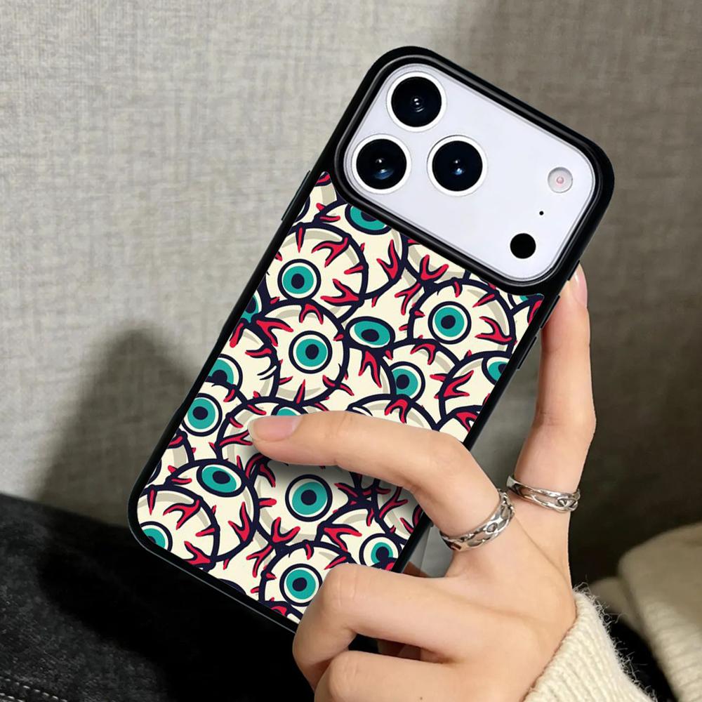 Capa Case for iPhone 17 Air 16 Pro Max 15 Plus 11 13 Mini 14 12 Back Phone Cover Eyeball Pattern