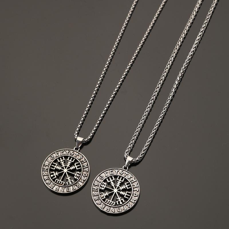 Trendy Viking Rune Pendant Necklace: Retro, Versatile, and Fashionable Party Jewelry