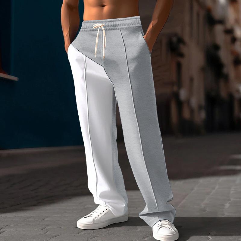 

New Men s Casual Trousers Versatile Fashion Trend Sports Trousers High Quality Men s Colour Blocking Casual Trousers XXXL світло-сірого кольору