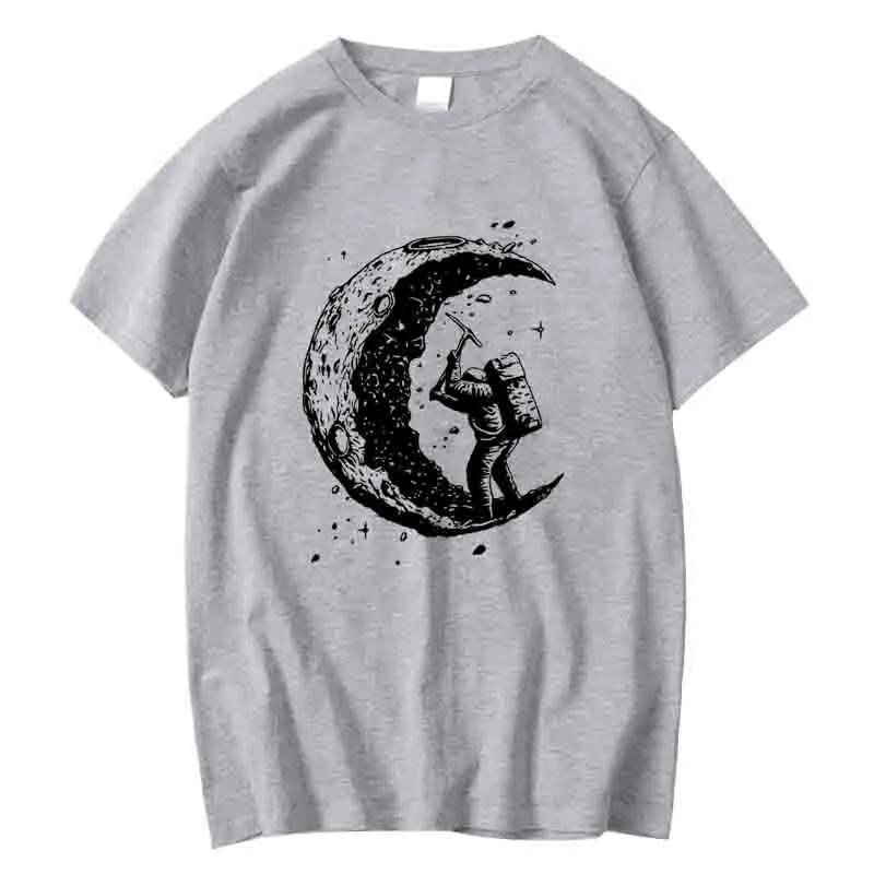 Men's N Retro Moon Working Man Print Casual Summer Daily Home Short Sleeve Men's T-shirt T-shirt Street Hip Hop T-shirt
