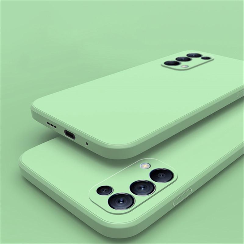 Custodia Morbida in Silicone Liquido Quadrata per Telefono per OPPO Realme C21Y C25Y C11 9 9i 8 7 6 Pro A74 A94 A93S 5G 4G Antiurto Protezione Completa Lente Copertura Posteriore