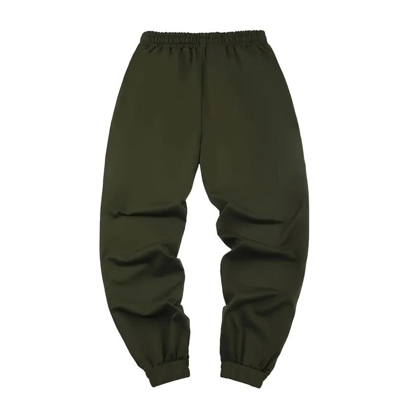 Men Pure Color Sport Trousers Elastic Waist Draw Rope Jogger Sweatpants