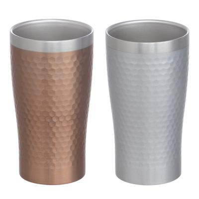 Maebata Luxe Pair of Thermo Bronze 29827 Tumblers, & Silver, 340ml,