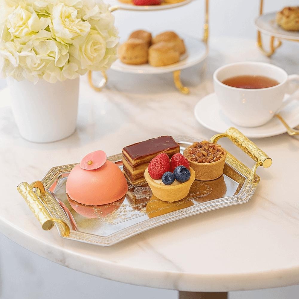 European Style Stainless Steel Storage Tray Vintage Candy Dessert Plates Serving Tray  Party