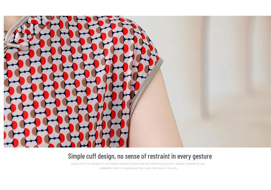 2026 New Style Slimming Qipao Plaid Mid-Length Dress for Women