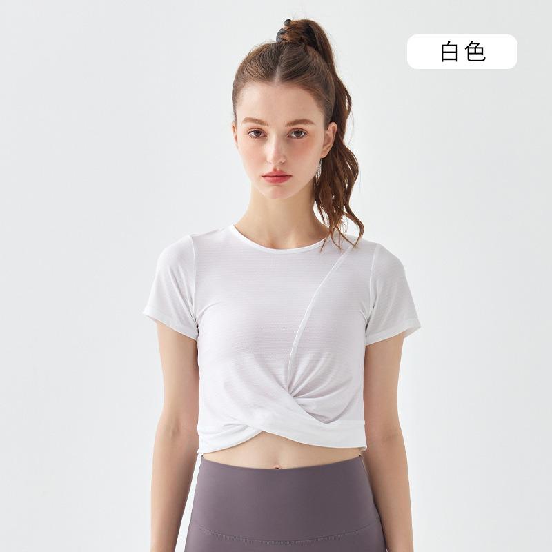 Damen Sommer Einfarbig Crossover Yoga Wear Übung Top