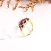 925 Sterling Silver Natural African Amethyst Ring Earrings Pendant Necklace Set Fashion Women's Birthday Exquisite Gift