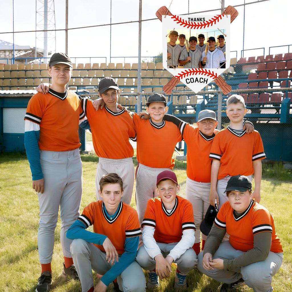 4 Stück Danke Coach Baseball Fotorahmen Baseball Trainer Geschenke Holz Hängend Baseball Thema Foto Rahmen Für Saisonende Co