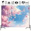 2D Dreamy Cherry Blossom Sky Backdrop Floral Petal Background for Bridal Shower and Party Decoration