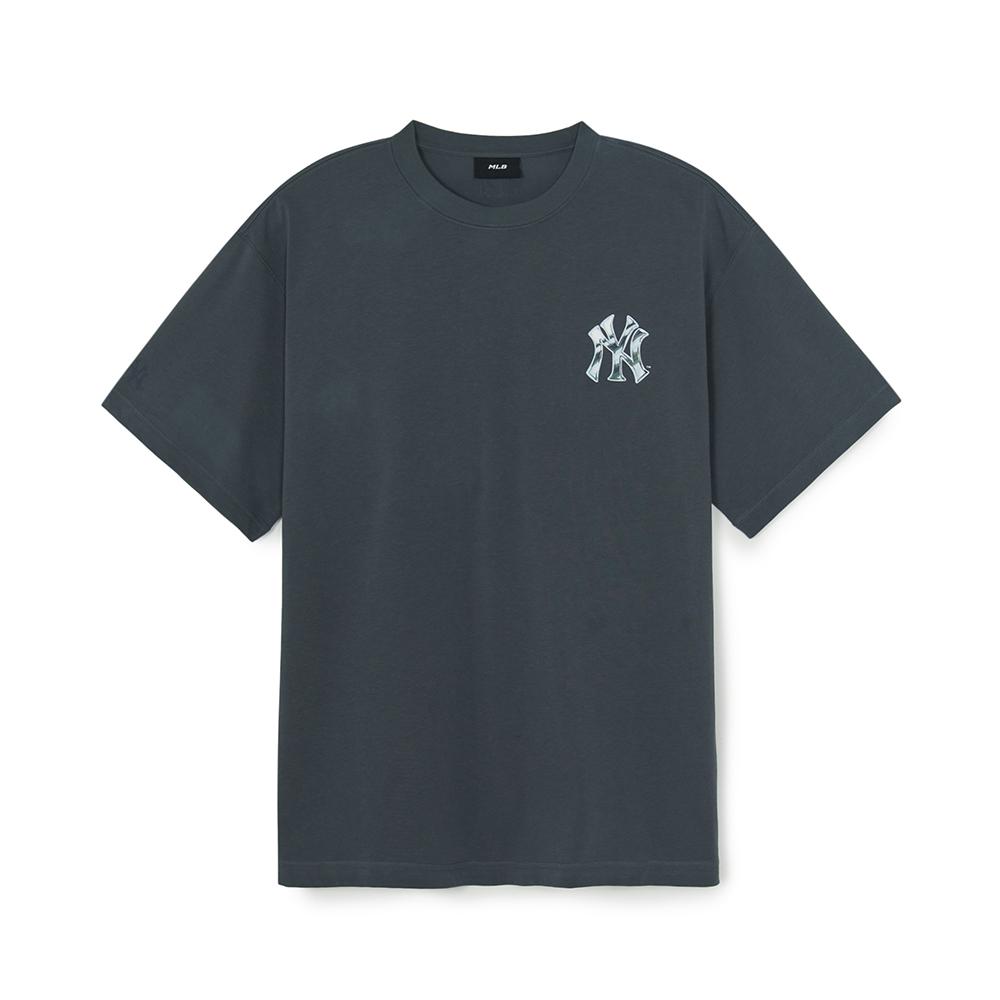 New MLB New York Yankees Basic Collection SS25 T Shirt Unisex Dark Gray 3ATSB6353-50GRD