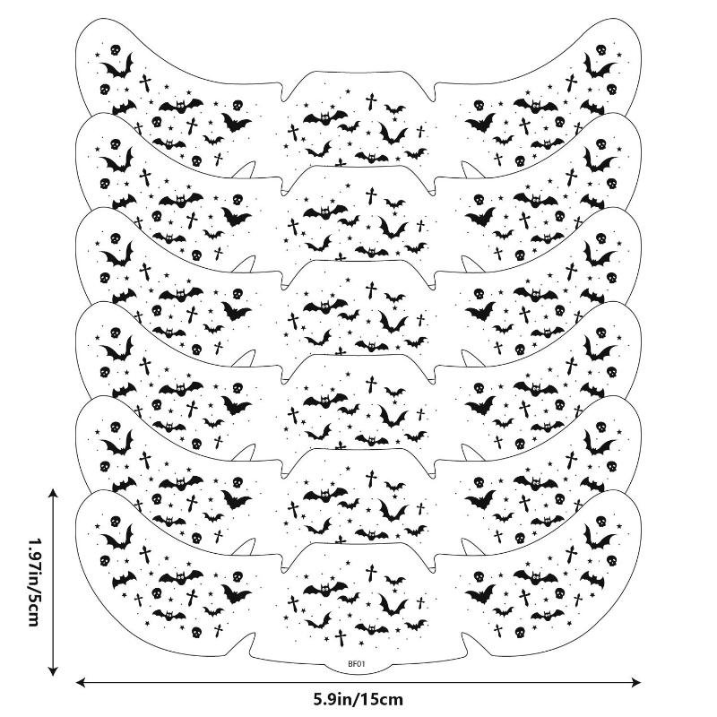 6Pcs/Set Face-Applied Makeup Tattoo Stickers With Various Patterns Atmosphere Sensation Stickers For Holiday Decoration
