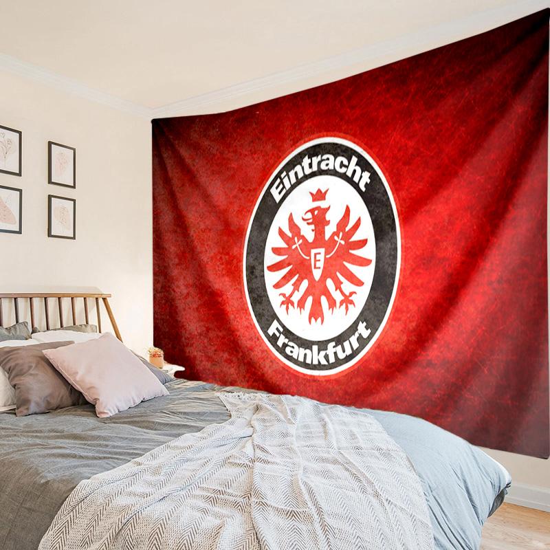 Flaming Heart Frankfurt Emblem Tapestry, Unique Design Tapestry, Wall Decor for Bedroom,Livingroom, Playroom,Heartwarming Fan Holiday Gifts