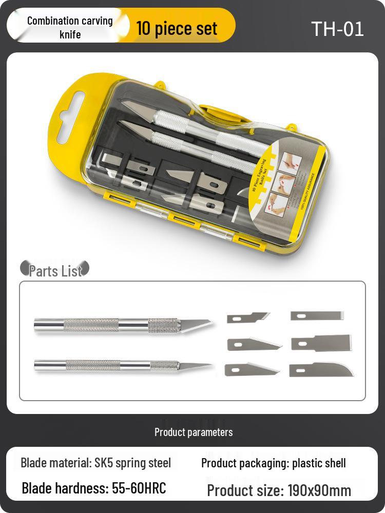 Handmade Carving Knife & Stamp Set for DIY Paper, Fruit, and Vegetable Engraving