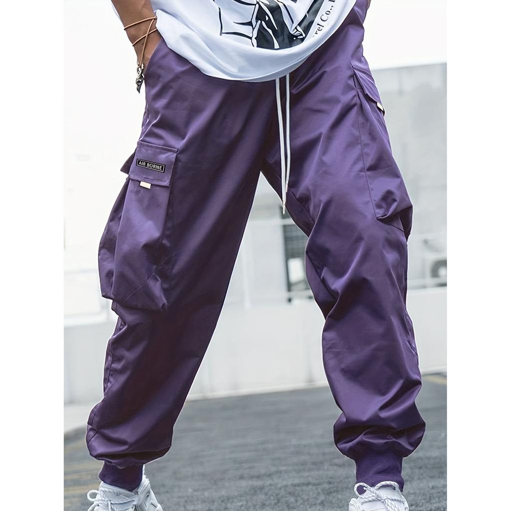 Pánské kalhoty Cargo v pase s klopou a stahovací šňůrkou