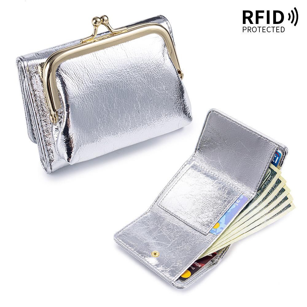 Kurzes 30% Rabatt Damen Portemonnaie große Kapazität neu kreativ multifunktional Mundgoldtasche Münzfach