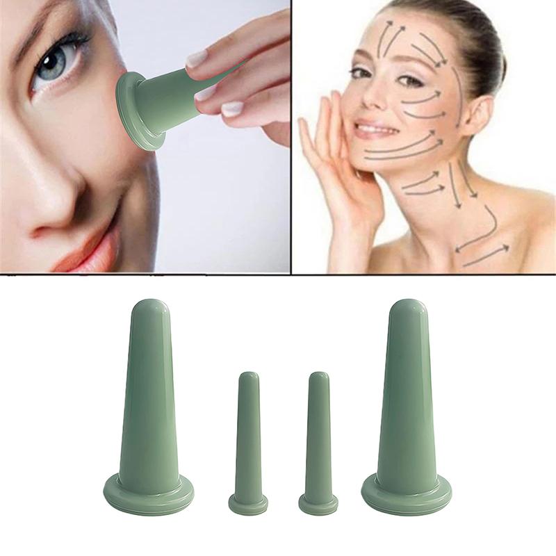 Silicone Vacuum Cupping Massage Jars Anti Cellulite Massage Facial Suction Cups Face Neck Lift Skin Scraping Guasha Anti Wrinkle