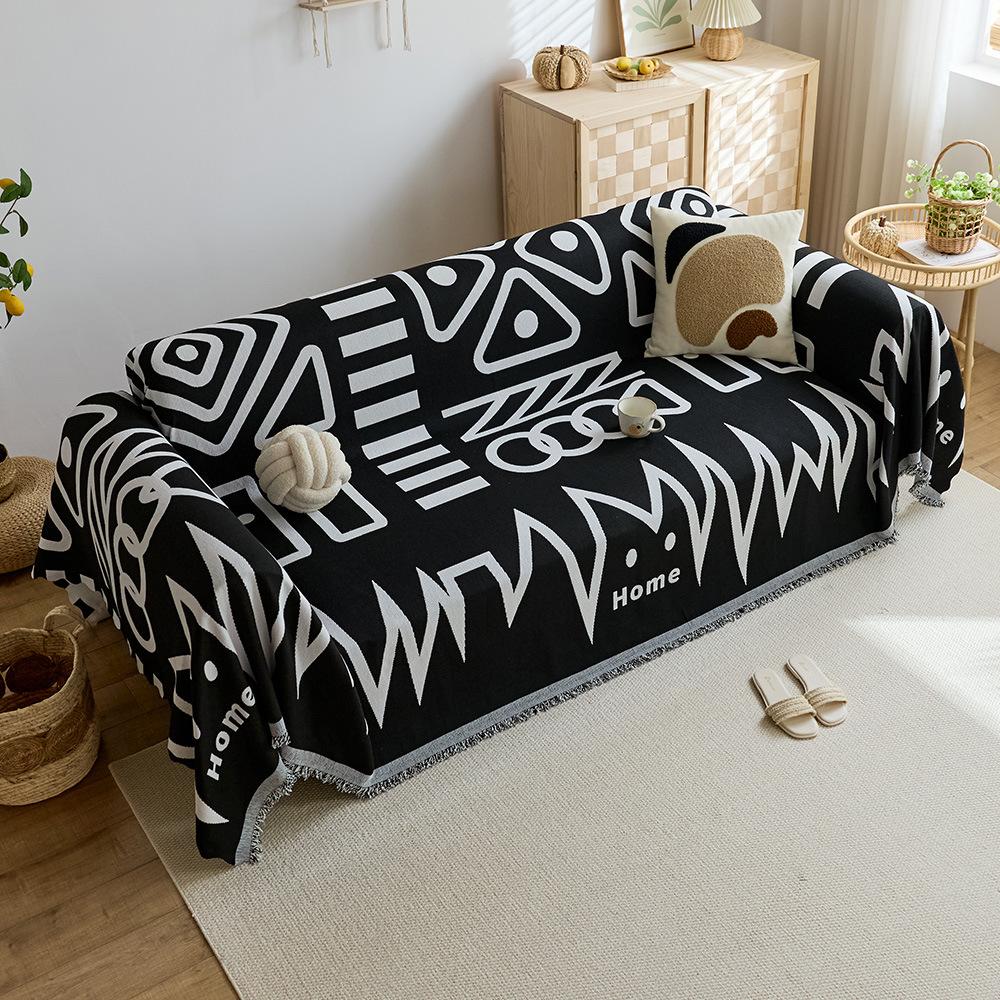 Nordic style sofa cover blanket Chenier sofa towel One-piece sofa cushion All-inclusive sofa cover for all seasons 90x180
