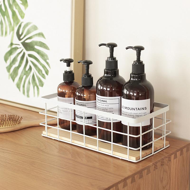 Desktop Cosmetic Finishing Storage Basket Home Decoration Wrought Iron Storage Basket Tableware Sundries Organizer